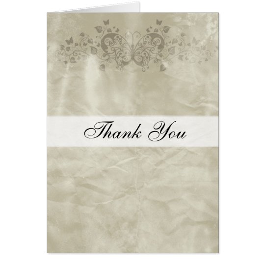 Thank you card Vintage Paper Butterfly