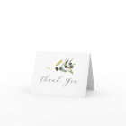 Thank You Card Watercolor Olive Branch