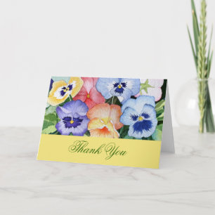 Thank You Card Watercolor Pansies II