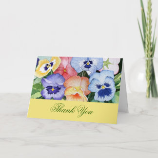 Thank You Card Watercolor Pansies II