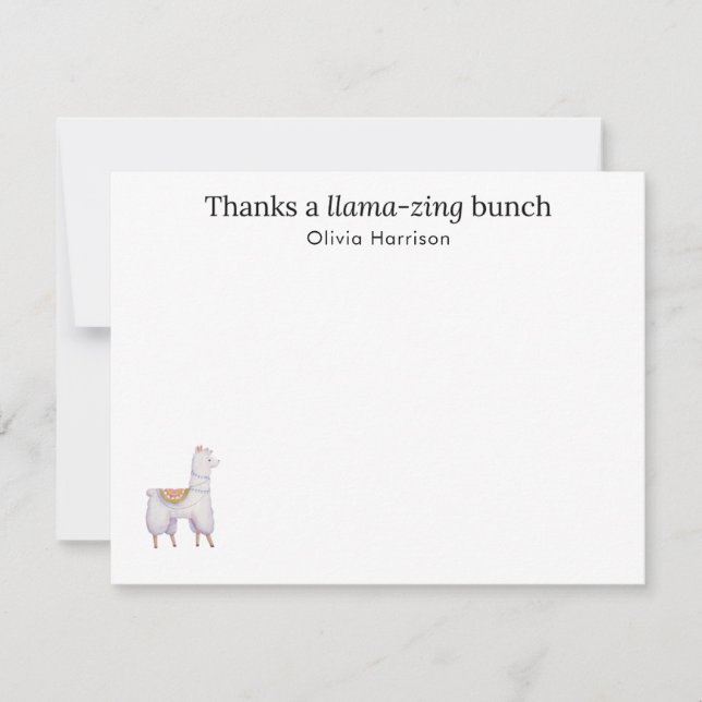 Thank you card, Watercolor Thank you stationery Card (Front)