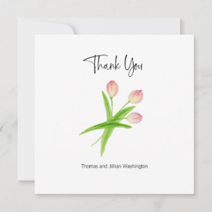 Thank you Card Watercolor Tulips Personalised