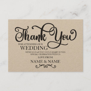 Thank You Card Wedding Rustic Engagement Script