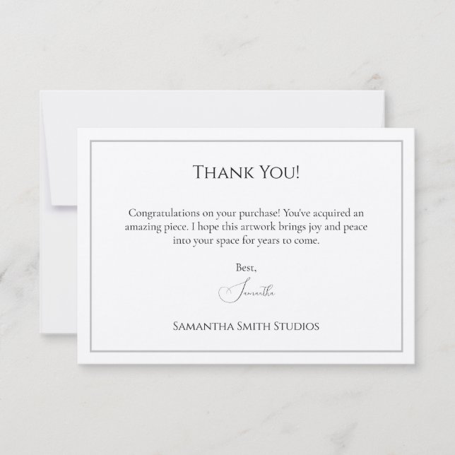 Thank You Card When Someone Buys Your Art Template (Front)