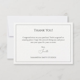 Thank You Card When Someone Buys Your Art Template