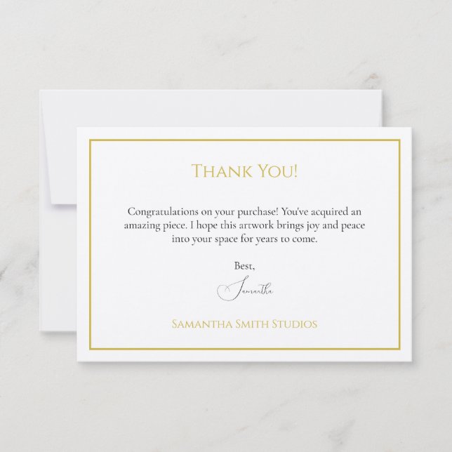 Thank You Card When Someone Buys Your Art Template (Front)