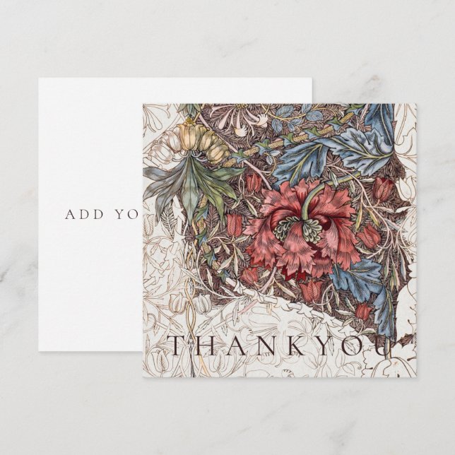 THANK YOU CARD : WILLIAM MORRIS HONEYSUCKLE +TULIP (Front/Back)