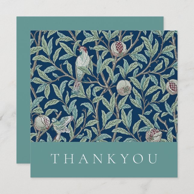 THANK YOU CARD : WILLIAM MORRIS : POMEGRANATES (Front/Back)