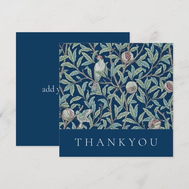 THANK YOU CARD : WILLIAM MORRIS : POMEGRANATES (Front/Back)