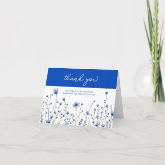 Thank you card with blue wildflowers