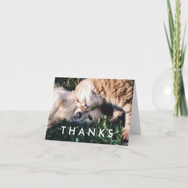 Thank You Card with Cat and Dog (Front)