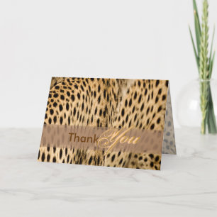 Thank You card, with cheetah skin Card