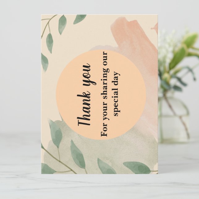 Thank you card with cute background element (Standing Front)