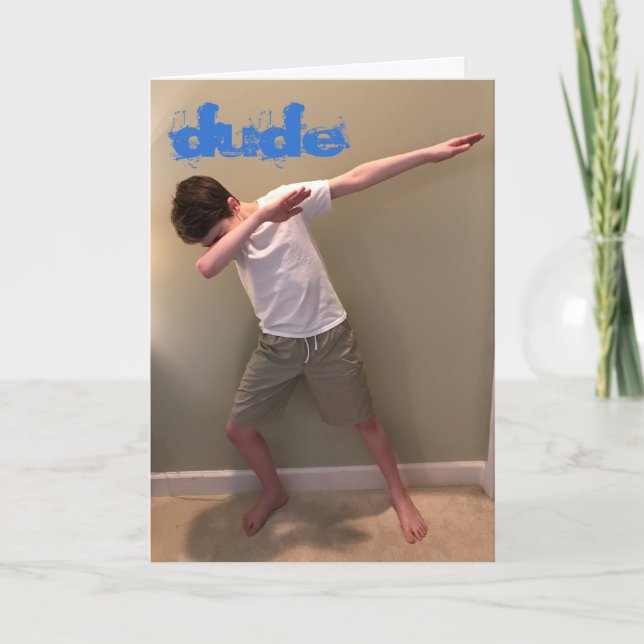 Thank You Card With Dabbing Teen (Front)