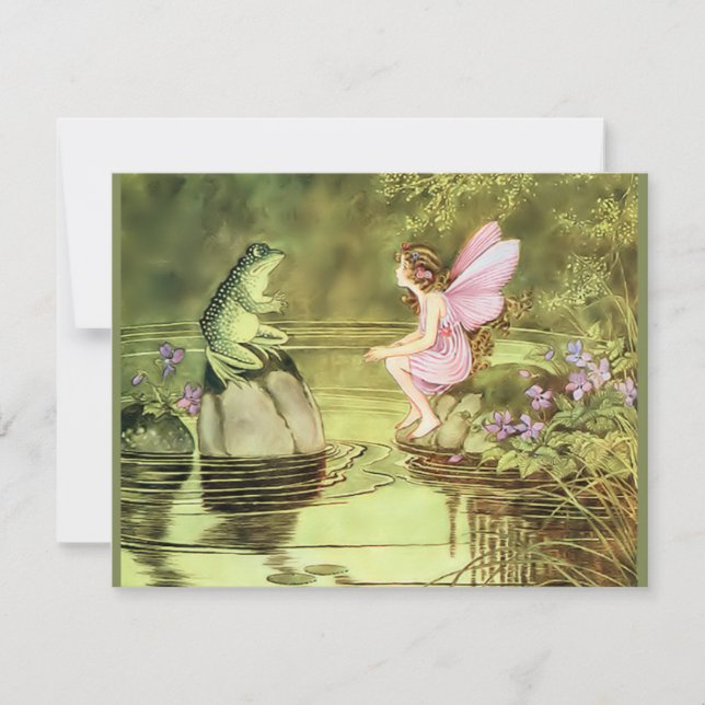 Thank You Card with Fairy and Frog (Front)
