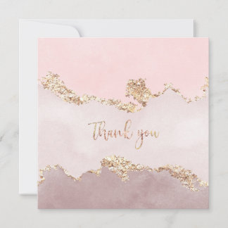 Thank you card with faux gold foil design