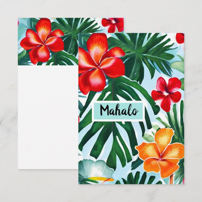 Thank you card with Hawaiian wording (Front/Back)
