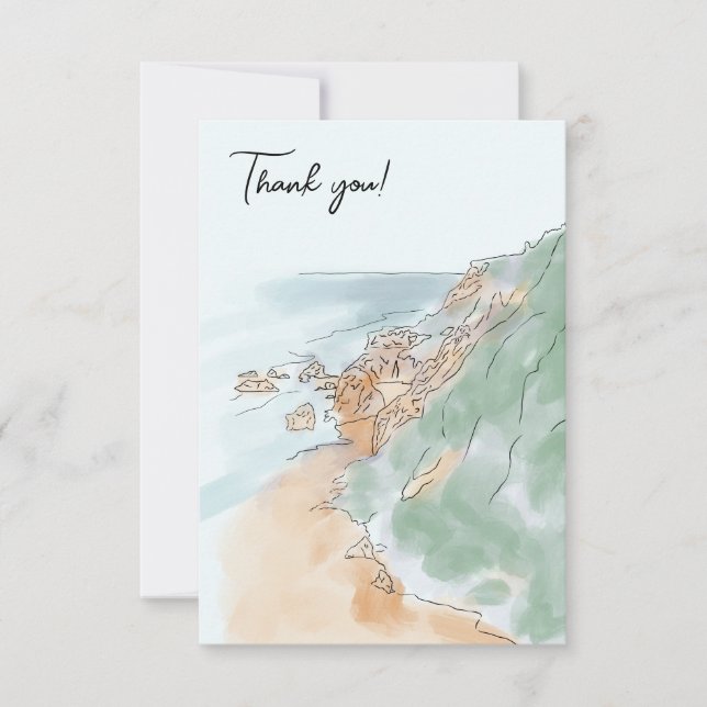 Thank you card with los angeles. Malibu  (Front)
