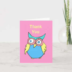 Thank you card with owl