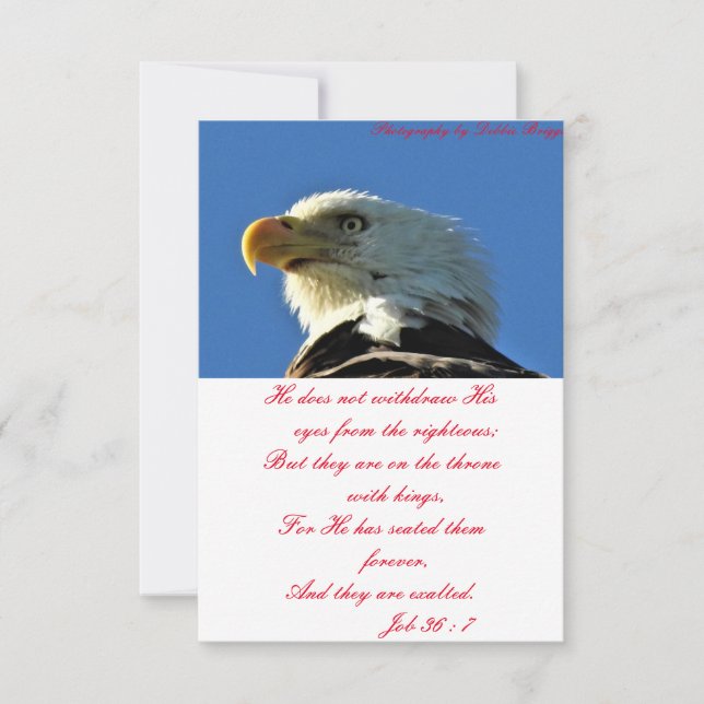 Thank you card with photo of Eagle & Scripture (Front)