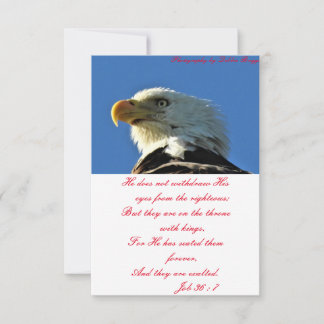 Thank you card with photo of Eagle & Scripture