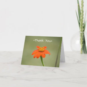 Thank You Card With Small Orange Flower