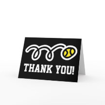 Thank You card with tennis ball design
