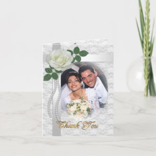 Thank you card with wedding photo