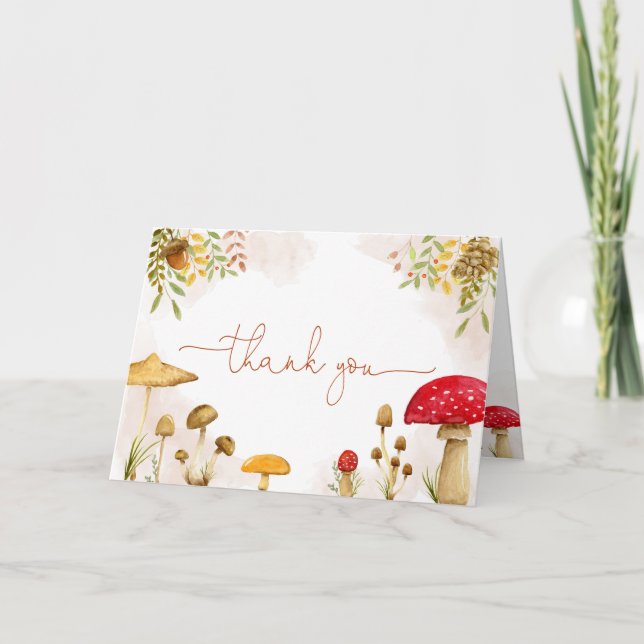 Thank you card with woodland theme (Front)