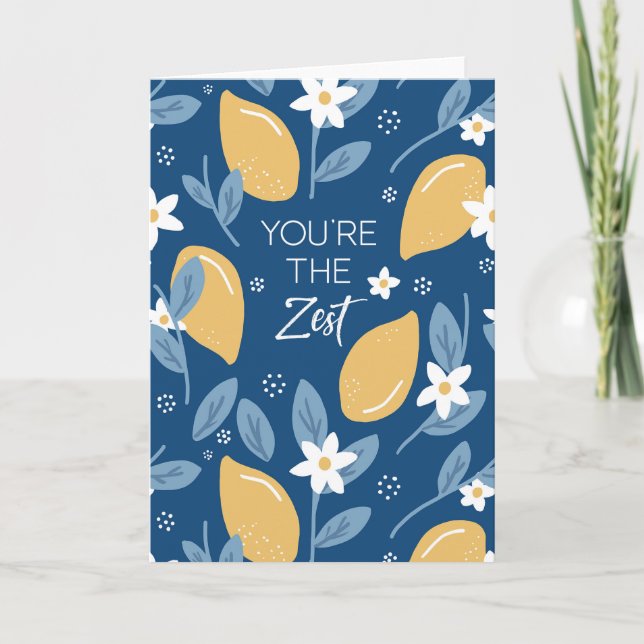 Thank You Card - You're the Zest Pun Lemon Yellow (Front)