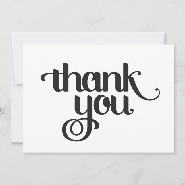 Thank You Cards: Black on White Card (Front)