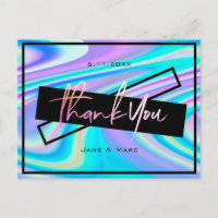Thank You Cards Bold Vibrant Holographic