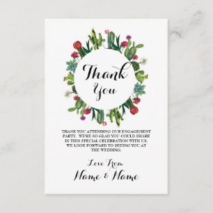 Thank You Cards Cactus Wreath Fiesta Wedding