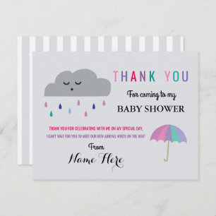 Thank You Cards Cloud Baby Shower Sprinkle Girl