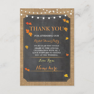 Thank You Cards Fall In Love Bridal Shower Party