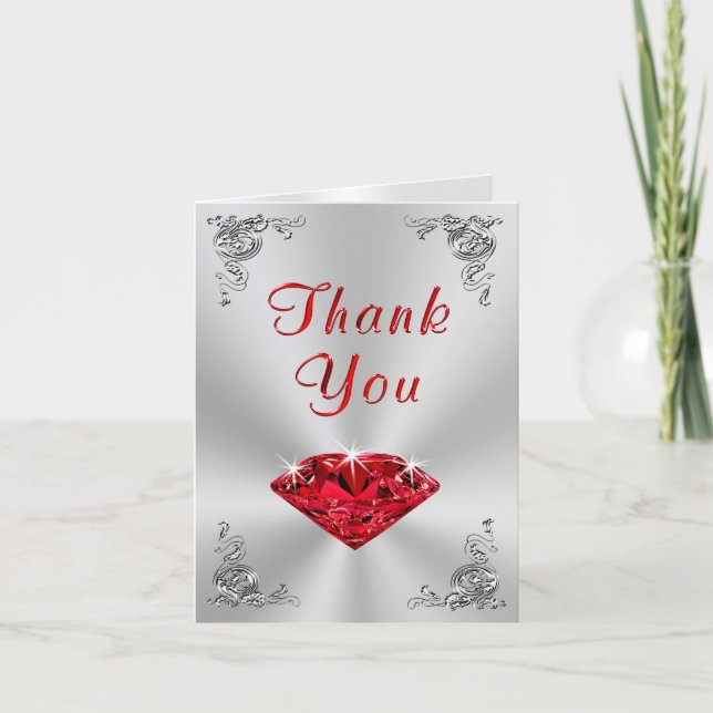 Thank You Cards for 40th Wedding Anniversary (Front)