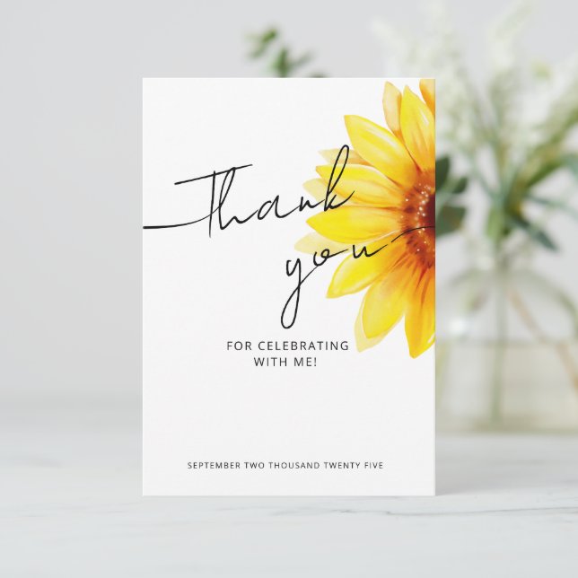Thank You Cards for Bridal shower in a modern. (Standing Front)