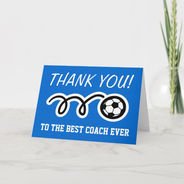 Thank you cards for soccer coach | Customisable (Front)