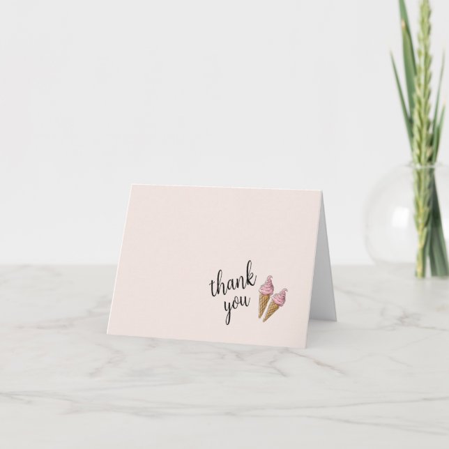 Thank You Cards - Ice Cream Party (Front)
