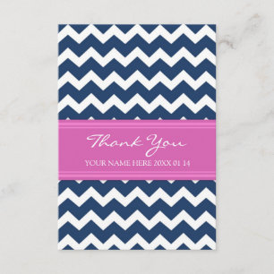 Thank You Cards Pink Blue Chevron