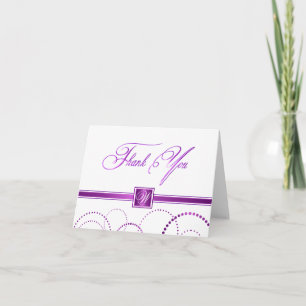 Thank You Cards - Purple and White - Custom