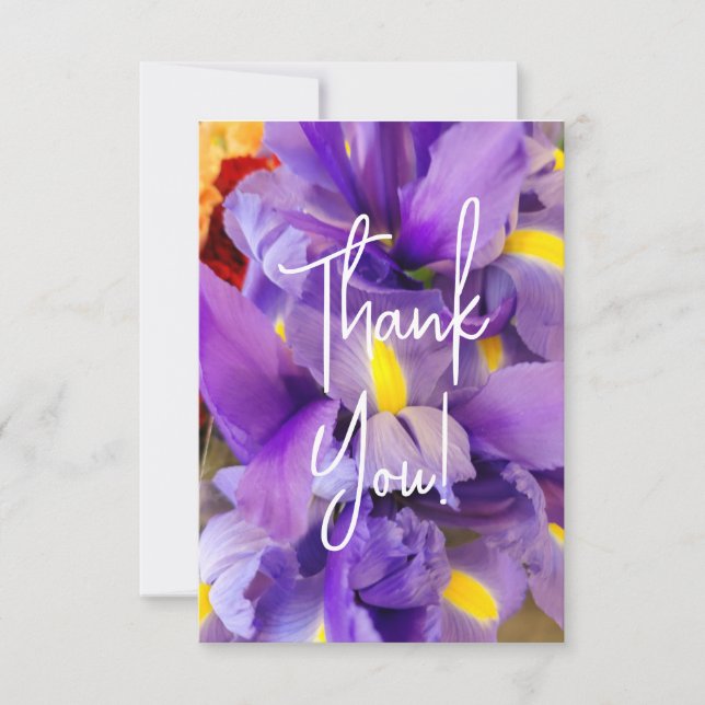Thank You Cards Purple Tulip Flowers (Front)
