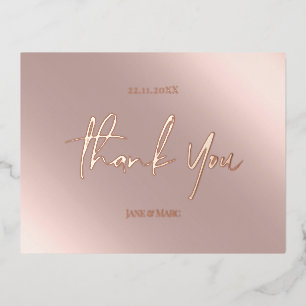 Thank You Cards Real Foil Rosegold Postcard