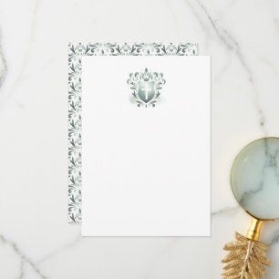 Thank You Cards Sage Green Crest & Cross