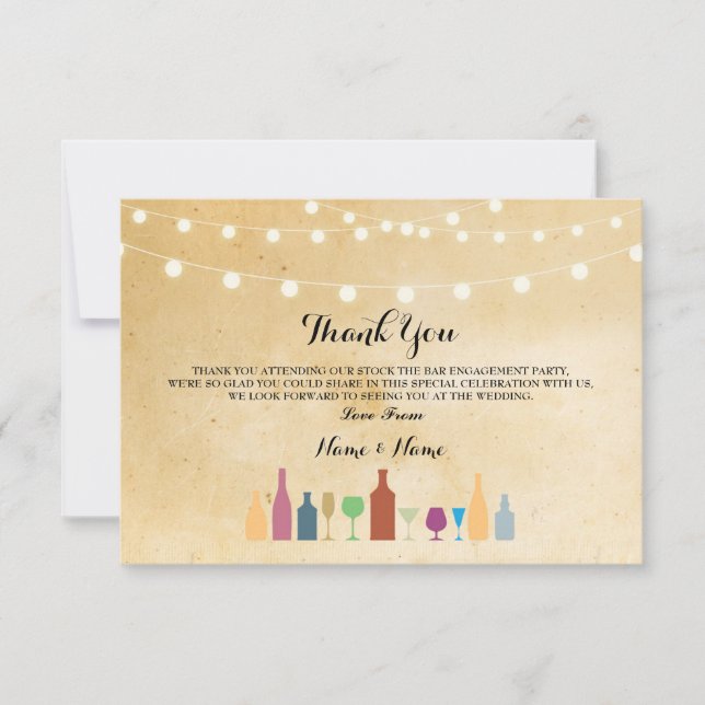 Thank You Cards Stock The Bar Lights Vintage (Front)