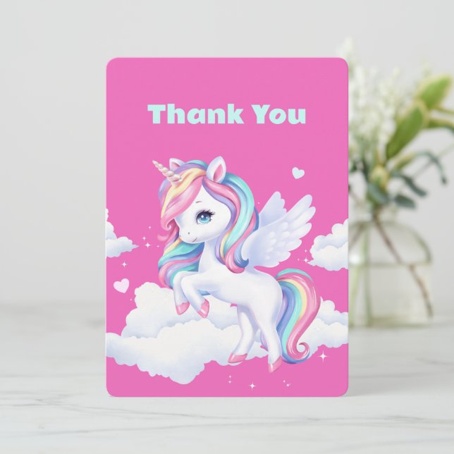 Thank You Cards to a magical birthday party. (Standing Front)