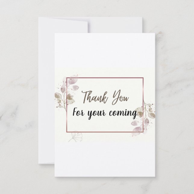 Thank you cards watercolor eucalyptus element. (Front)