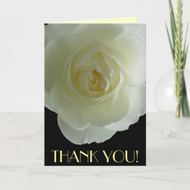 Thank You Cards White Flowers Custom Greeting Card (Front)