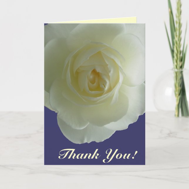 Thank You Cards White Flowers Custom Greeting Card (Front)