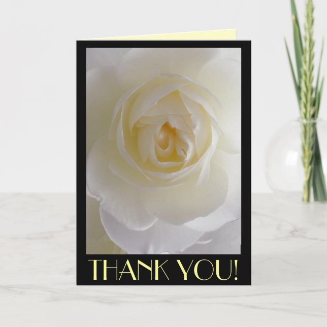 Thank You Cards White Flowers Custom Greeting Card (Front)